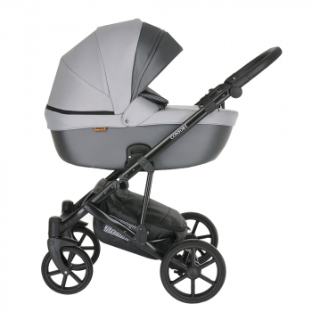 Коляска 2 в 1 PITUSO CONFORT — Серый+Кожа Тем.Серый/Plus