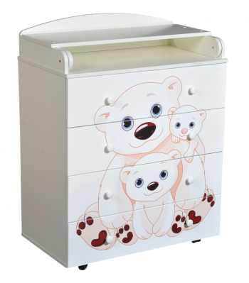 Пеленальный комод КЕДР Fantasia Family — Белый