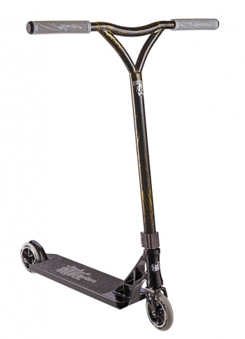 Трюковой самокат Grit Mayhem — черный-золотой
