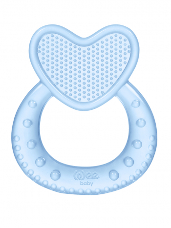 Силиконовый Массажер для десен (Прорезыватель) WeeBaby в форме сердечка — синий