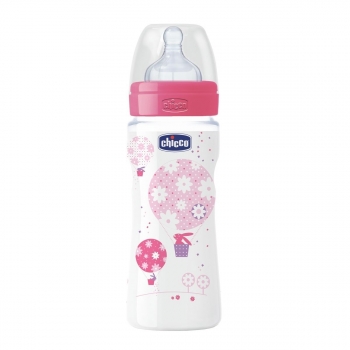 Бутылочка Chicco Well-Being Girl 4 мес.+, сил.соска, РР, 330 мл 310205122