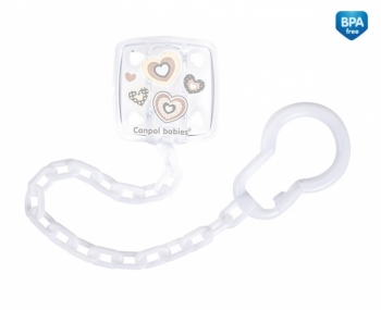 Клипса-держатель для пустышек Canpol "Newborn baby", 0+ мес., арт. 10/877 — белый