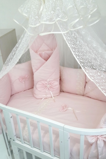 Комплект постельного белья Eco Line Бабочка (18 предметов) — Розовый