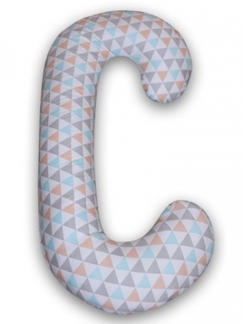 Подушка для кормления Ceba Baby Duo трикотажная — Triangle Turquoise/Orange