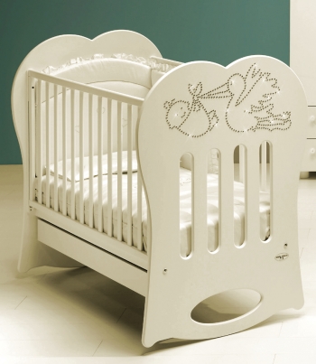 Детская кроватка-качалка Baby Italia Crystal — Слоновая кость (Avorio laccato)