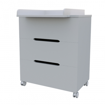 Комод Incanto ANNIKEN ECCO 800/3 со съемным пеленальным столиком, ЛДСП — Серый-Белый