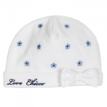 Шапка с бантиком Chicco для девочек, цвет белый