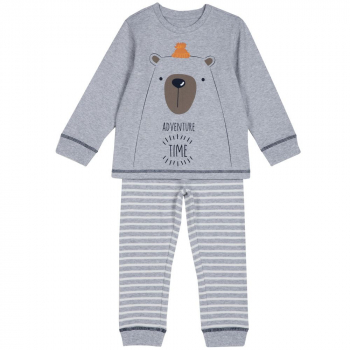 Пижама Chicco, принт adventure time медведь, цвет серый (ошибка)