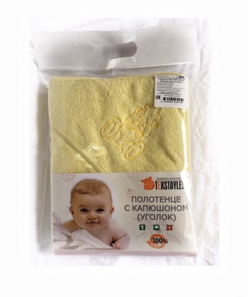 Полотенце с капюшоном махровое RED&SLY 100% хлопок — Желтый