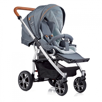 Прогулочная коляска Gesslein F4 Air+ с накидкой на ножки — серый дарк