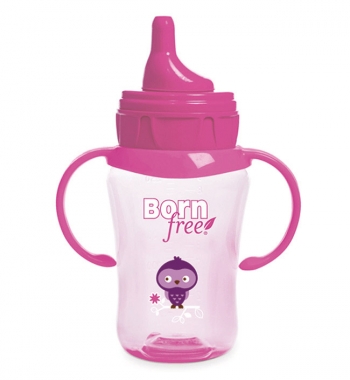 Чашка-поильник Born Free 260 мл., с 9 мес. — розовая