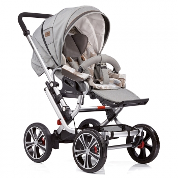 Прогулочная коляска Gesslein F10 Air+ с накидкой на ножки — Серый