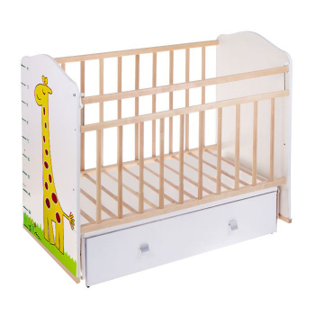 Детская кроватка ВДК "Морозко" (маятник) — бежевый-сл.кость Жираф
