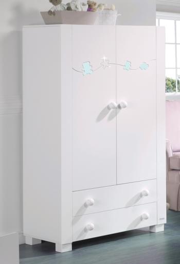 Детский шкаф Micuna Juliette Luxe со стразами Swarovski A-1549 — White/Blue