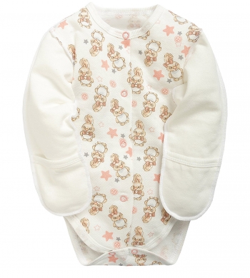 Полукомбинезон\Боди швами наружу с закрыт. ручками Веселый малыш 