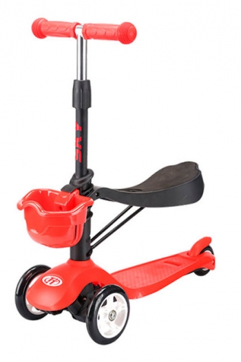 Трехколесный самокат TechTeam Sky Scooter New — красный
