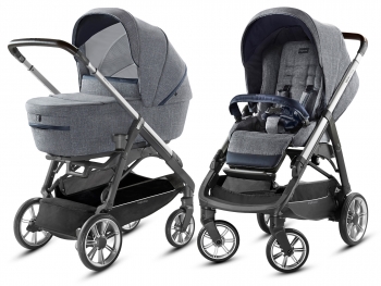 Коляска 2 в 1 Inglesina Aptica System Duo — Niagara Blue Melange/Graphite Coffee