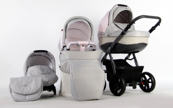 Коляска 3 в 1 Farfello Estella — ST1801 серо-розовый