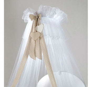 Балдахин Baby Expert Sogno/Bon Bon — белый/серо-бежевый