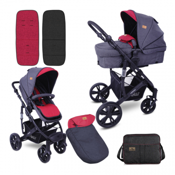 Коляска-трансформер LORELLI Verso — Черно-красный / Black&Red 1958