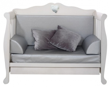 Мягкая вставка (спинка) для кроватки-трансформера Baby Expert Elegance — серебро