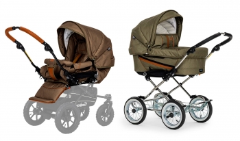 Коляска 2 в 1 Emmaljunga Edge Duo Combi Outdoor (шасси Classic Chrome) — Olive