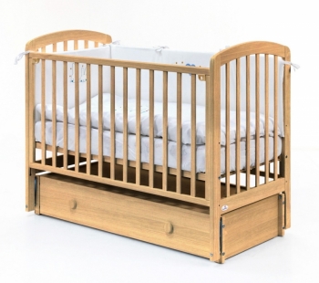 Кровать Fiorellino Tina маятник продольный на колёсах 120x60 — Натуральный