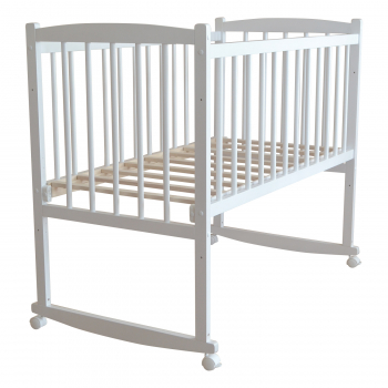 Детская кроватка МАССИВ Беби 1 (колесо-качалка) — белый