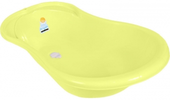 Ванночка детская Littel Angel "Ангел" со сливом и термометром 84 см — желтый