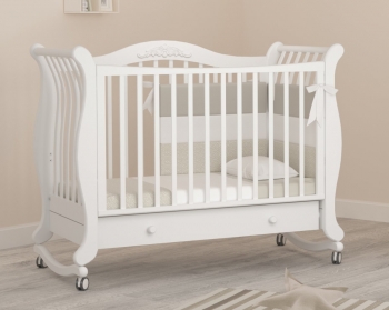 Детская кроватка Gandilyan (Гандылян) Габриэлла на колесах — Белый
