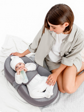 Матрас-кокон AmaroBaby для позиционирования с эффектом памяти, Premium Form Sky — Серый