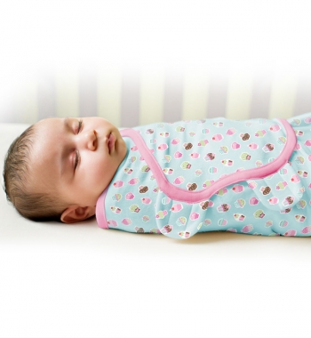 Конверт для пеленания Summer Infant SWADDLEME (размеры S/M) — голубой с пирожными (р-р S/M)