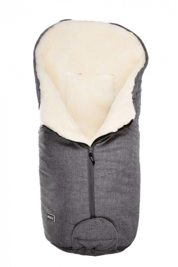 Зимний конверт BOZZ из стриженой овчины — 60-154-18 Серый меланж/Белый