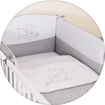 Постельное бельё Ceba Baby с вышивкой 3 предмета — Papa Bear Grey