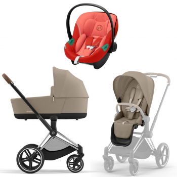 Коляска 3 в 1 Cybex Priam IV Chrome Brown и автокресло Aton S2 i-Size