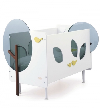 Детская кровать Baby Expert Bosco с окошечками — белый/зеленый