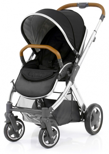 Прогулочная коляска Oyster 2 + Colour Pack (шасси Chrome/Brown) — Smooth Black