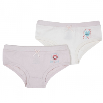 Трусики (2 пары) Chicco, принт Кот и Мыш, для девочек, цвет розовый