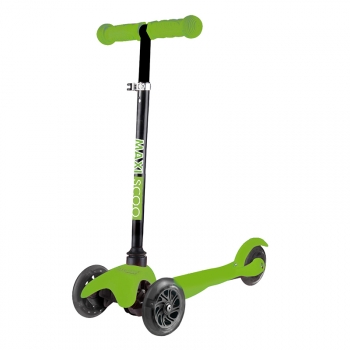 Самокат Maxiscoo Baby трехколесный со светящимися колесами — Зеленый