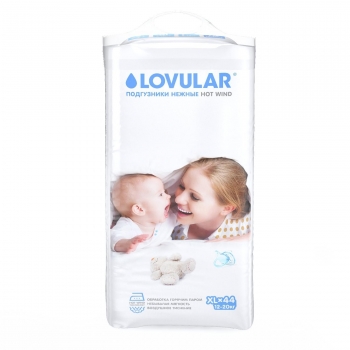 Подгузники Lovular Hot Wind — XL, 12-20 кг. 44 шт/уп