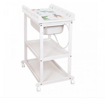 Пеленальный стол Ceba Baby Laura — White Матрасик My Dog Blue/Green