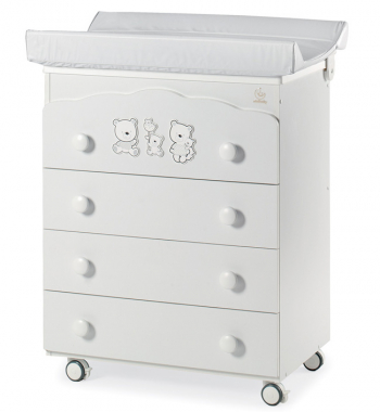 Пеленальный комод Italbaby Happy Family (4 ящика) — Белый