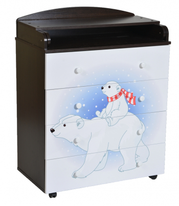 Пеленальный комод Антел Lilu 1 — Венге/Белый