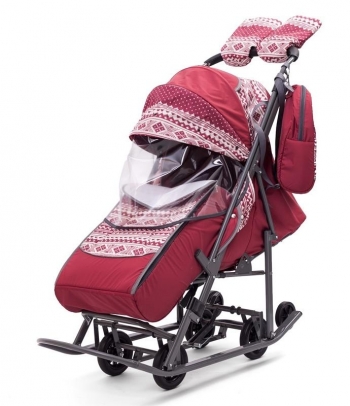 Санки-коляска Pikate Скандинавия — бордо