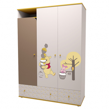 Шкаф трехсекционный Polini Disney baby — Медвежонок Винни и его друзья