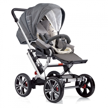 Прогулочная коляска Gesslein F10 Air+ с накидкой на ножки — Темно-серый меланж