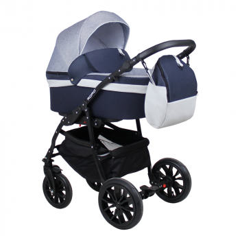 Коляска 2в1 Alis ROAD  — т.синий+серая кожа