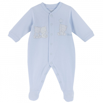 Комбинезон Chicco, принт мишки, для мальчиков и девочек, цвет голубой