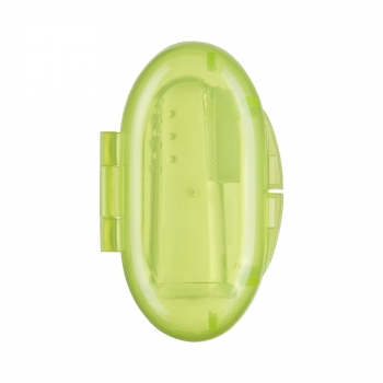 Щетка зубная на палец с футляром Happy Baby — Lime