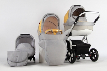 Коляска 3 в 1 Farfello Estella — ST1804 серо-горчичный
